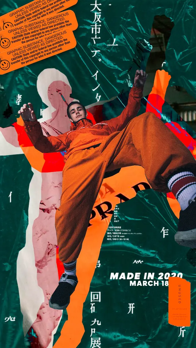 Poster design, editorial, maximalist, dark