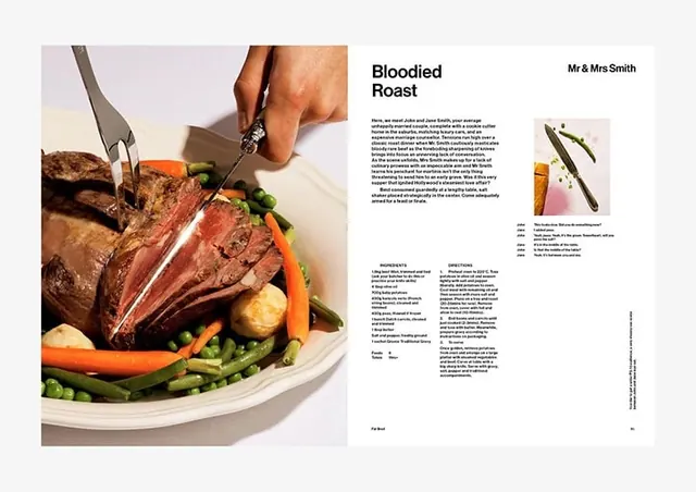 Bloodied Roast Editorial Layout