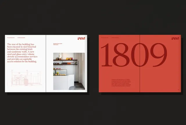 Minimal corporate-clean editorial spread, minimal, corporate-clean, dark