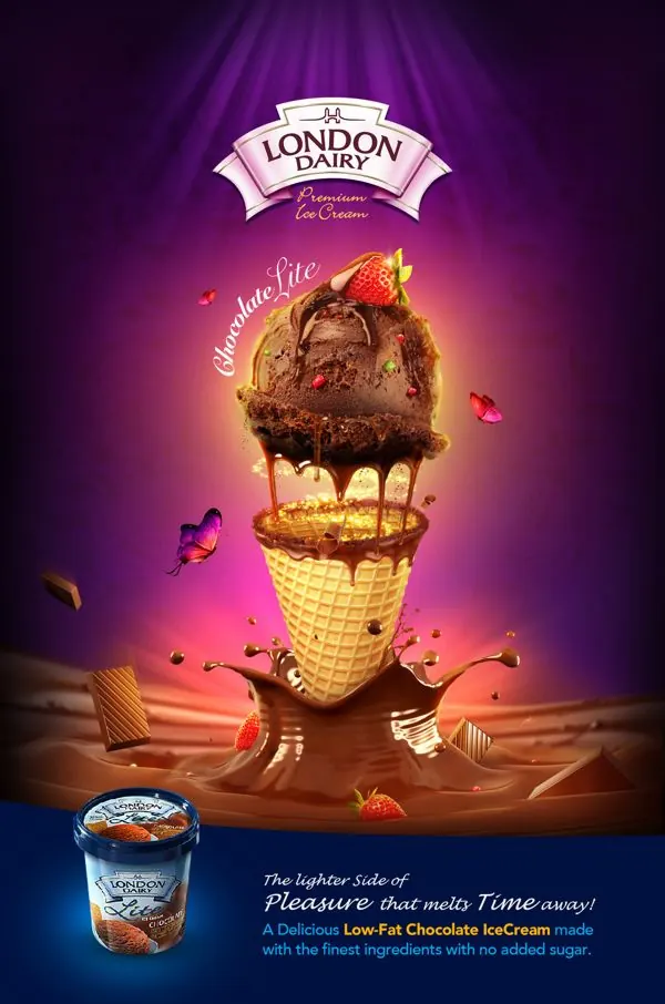 Ice Cream Dessert Advertisement