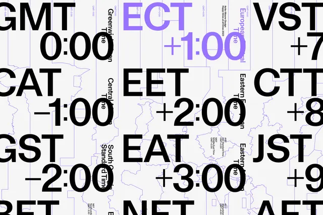 Keller Maurer Design Timezone Poster, minimal, editorial, light
