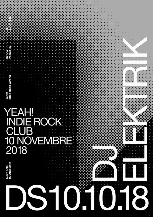 Indie Rock Club Event Poster, brutalist, swiss, monochrome