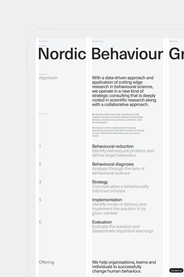 Minimal corporate-clean editorial spread, minimal, corporate-clean, light