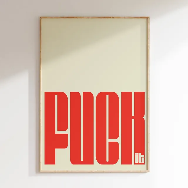 Scheiß drauf! Wand-Kunstdruck, mutiger Druck, moderner Typografie-Druck, Heimdekoration, Zitat-Kunstdruck, Typografie-Drucke, einfache Typografie, fett, minimal, editorial, light