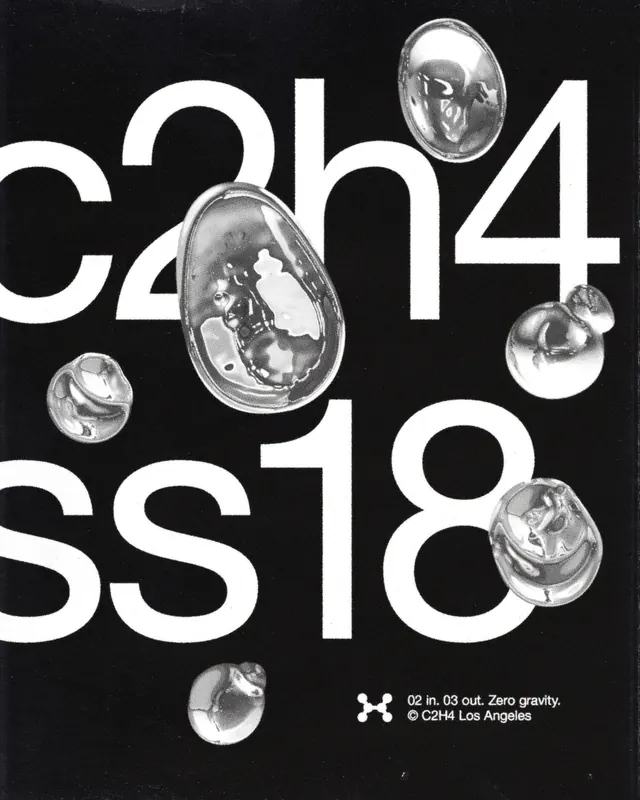 Zero gravity spheres typography poster, editorial, monochrome, dark