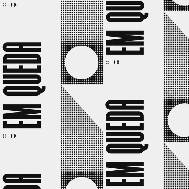 Em Queda typographic poster, minimal, monochrome, monochrome
