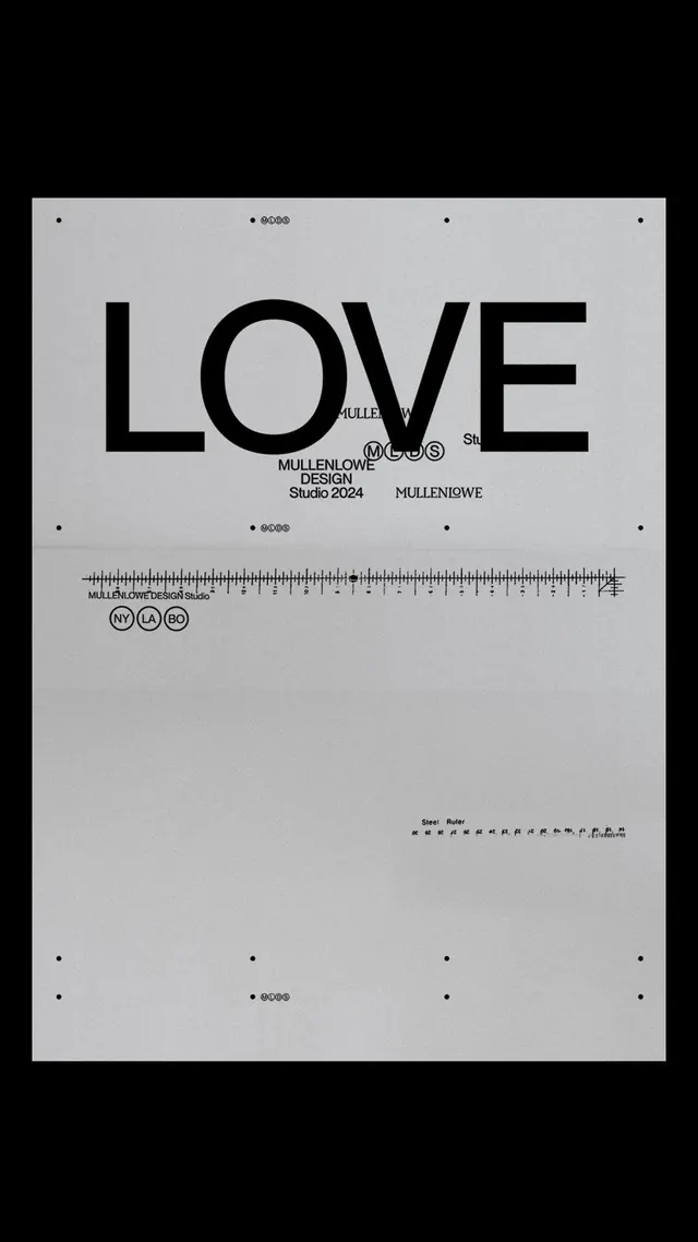 MullenLowe Design Studio brutalist poster, brutalist, neo-brutalist, light