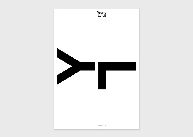 Young Lords logo poster, minimal, monochrome, light