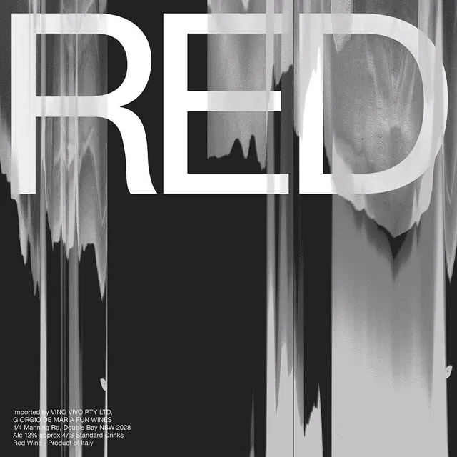 RED Typography Poster, brutalist, monochrome, monochrome
