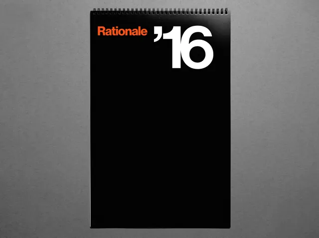 Rationale 2016 black notebook cover, minimal, swiss, dark