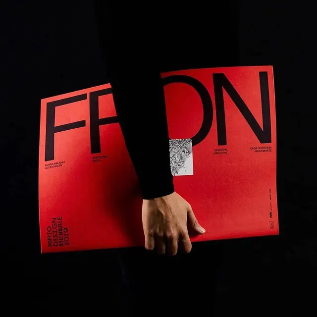 Porto Design Biennale 2019 red poster, brutalist, editorial, vibrant