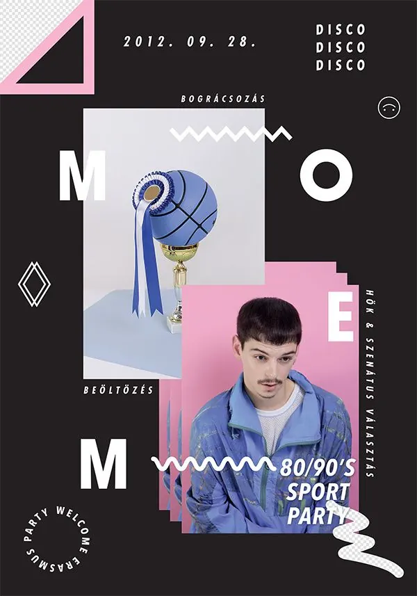 MOME 9o's POSTER, editorial, retro, dark