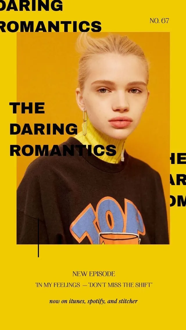 Romantics, editorial, photographic, high-contrast