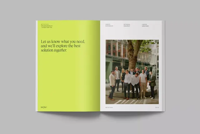Minimal corporate-clean editorial spread, minimal, corporate-clean, light