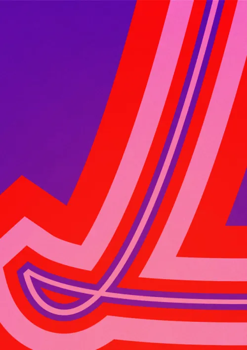 Purple and red retro geometric poster, retro, geometric, vibrant