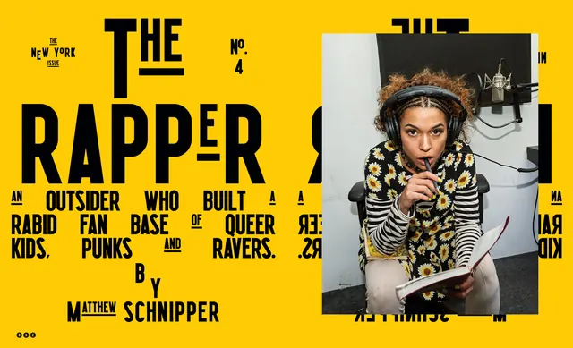 NYT Mag yellow The Rapper editorial spread, editorial, maximalist, vibrant