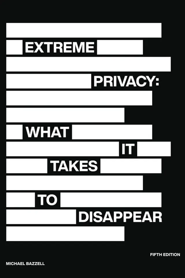 Book cover typography grid layout - Extreme Privacy, editorial, geometric, dark
