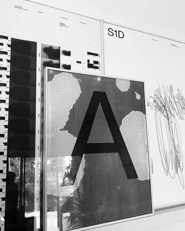 Framed letter A on graph paper, editorial, photographic, monochrome