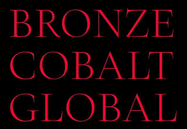 Bronze Cobalt Global serif poster, editorial, luxury, dark