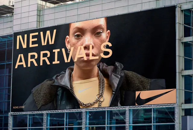 Nike New Arrivals Billboard, minimal, photographic, dark