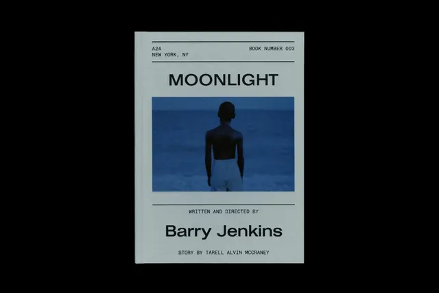 A24 Moonlight screenplay book, editorial, minimal, muted