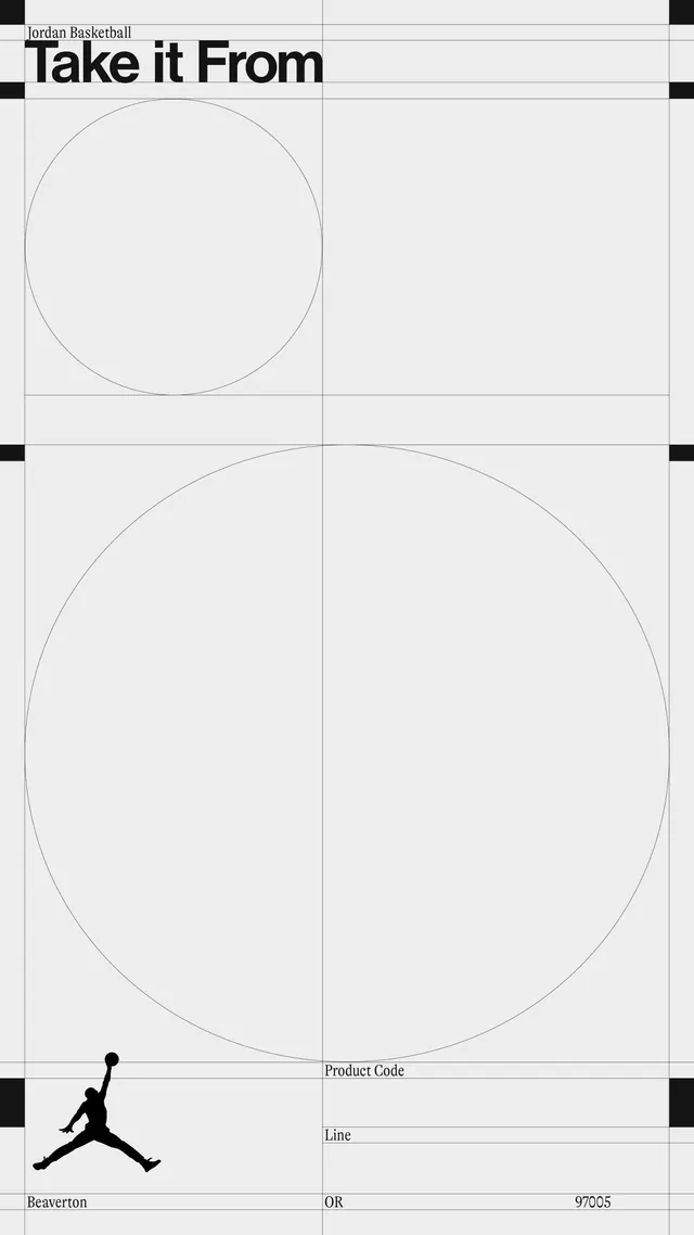 Jordan Basketball grid template, swiss, minimal, monochrome