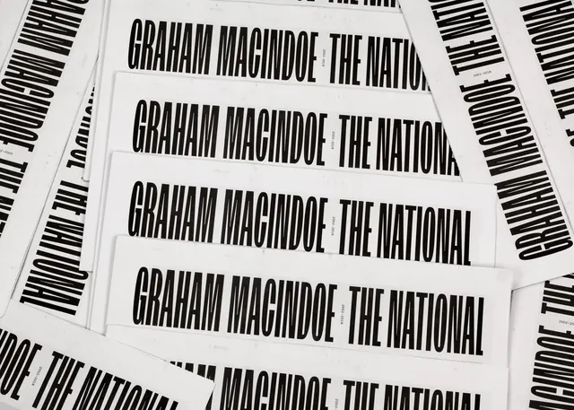 The National masthead paper strips, editorial, minimal, light