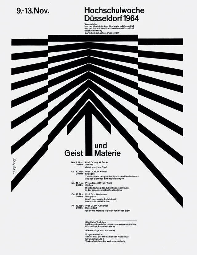 Hochschulwoche 1964 Poster, swiss, minimal, high-contrast
