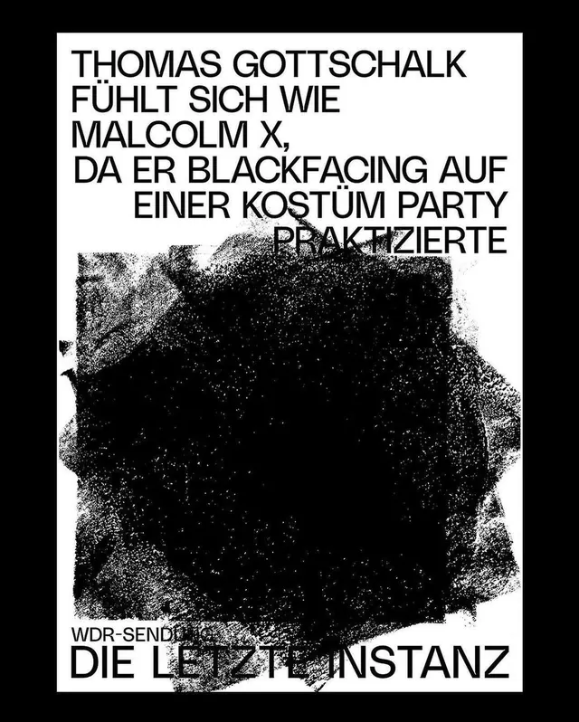 Thomas Gottschalk Film Poster, brutalist, monochrome, monochrome