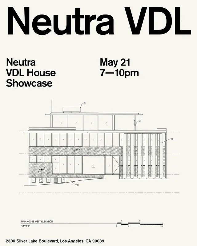 Neutra VDL House Showcase Poster, minimal, swiss, monochrome