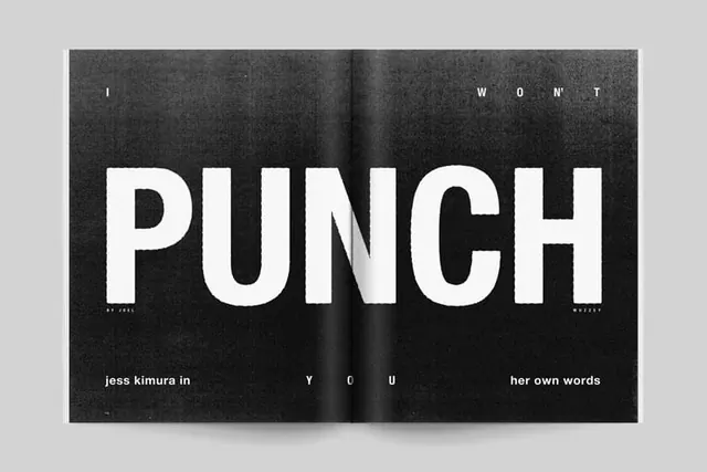 Punch Editorial Spread, minimal, swiss, high-contrast