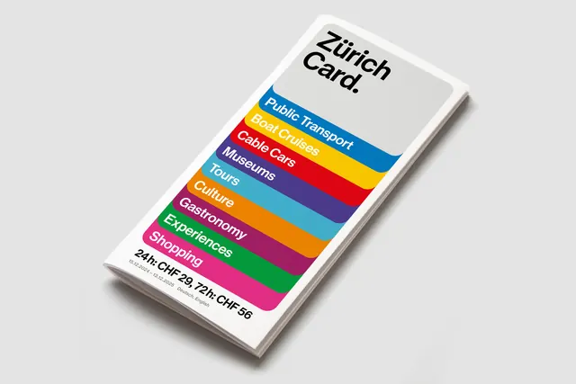 Zurich Card brochure cover, swiss, minimal, light