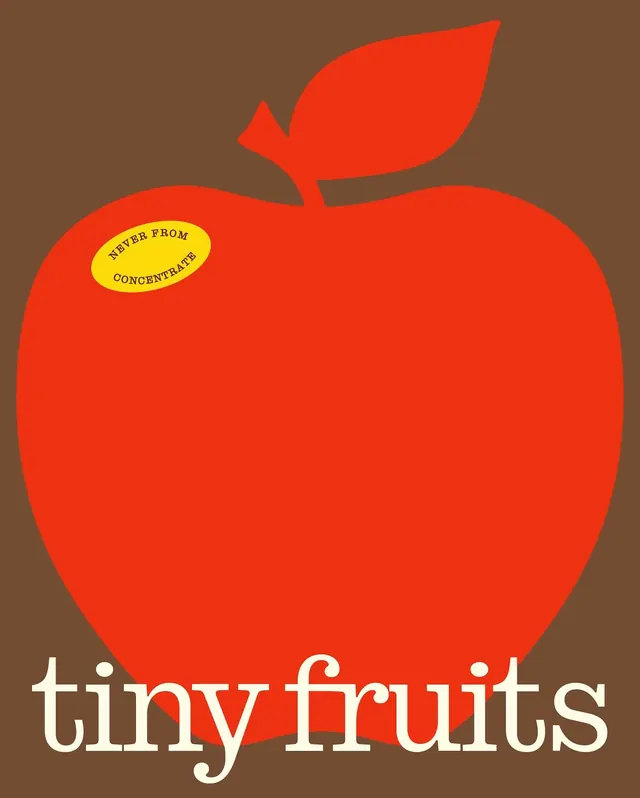 Tiny Fruits apple poster, minimal, retro, warm