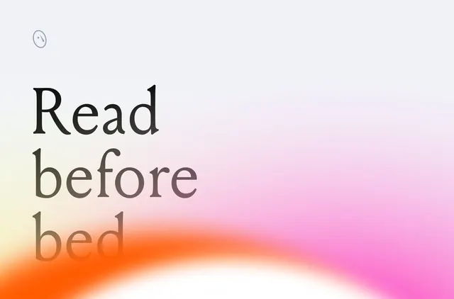 Read before bed gradient poster, minimal, editorial, light