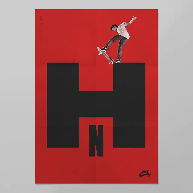 Red and Black Graphic Poster