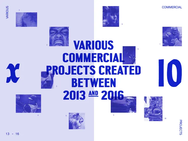 Commercial projects poster with portfolio grid, swiss, technical, light