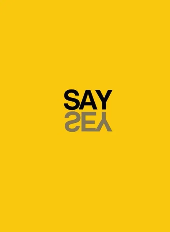 Say Yes layered typography poster, minimal, vibrant