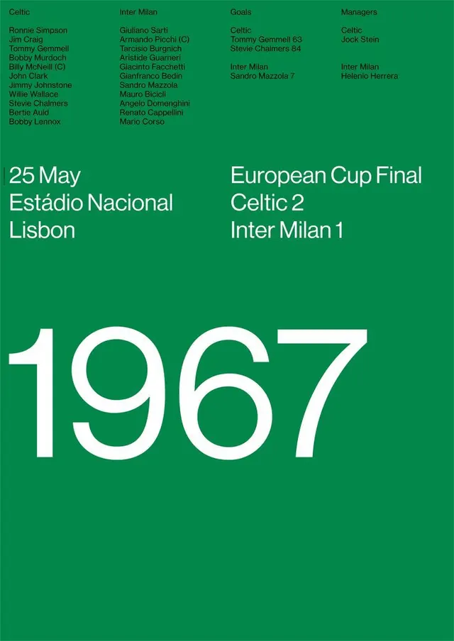 European Cup Final 1967 Poster
