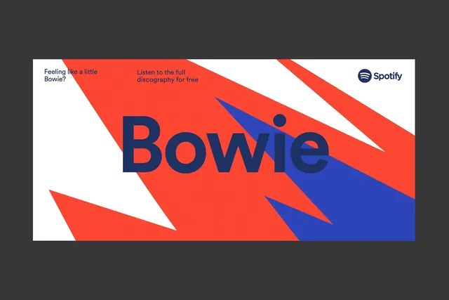 Spotify Bowie Promotional Banner, minimal, geometric, vibrant