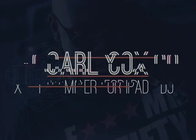 Carl Cox Music Event Graphic, brutalist, dark-mode, dark
