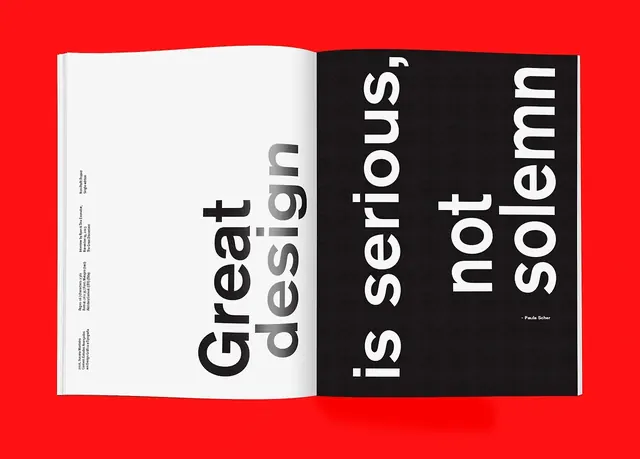 Great Design is Serious, Not Solemn, minimal, swiss, high-contrast
