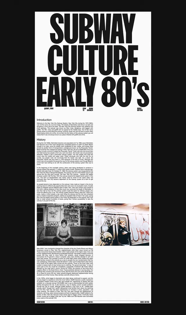 Subway Culture 80s Editorial Layout, editorial, minimal, light