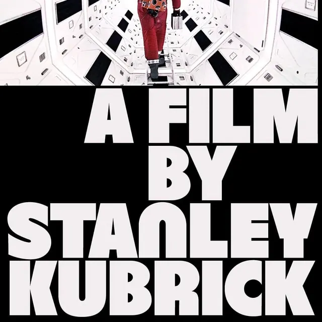 Stanley Kubrick Film Title Card, minimal, brutalist, monochrome