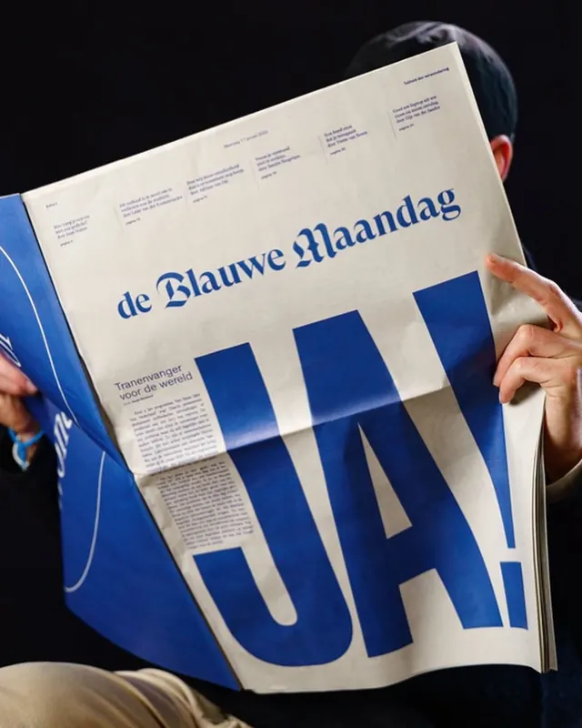 de Blaue Montag Magazine Cover, brutalist, swiss, high-contrast