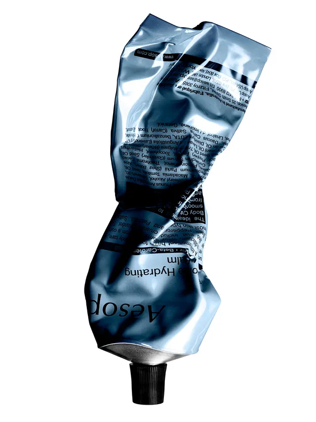 Crushed Foil Packaging Design, technical, minimal, monochrome