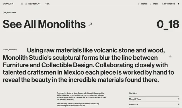 Monolith Studio Editorial Layout