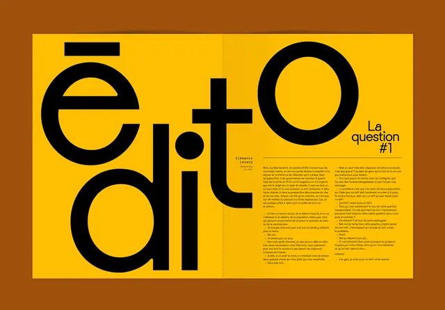 Éloi typographic editorial spread, editorial, vibrant
