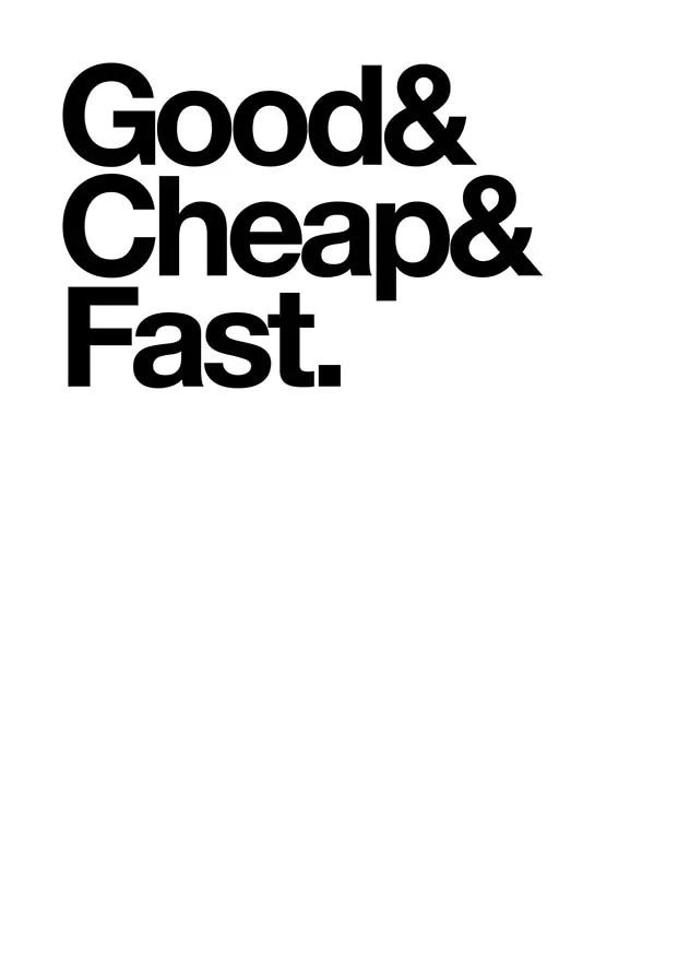 Good Cheap Fast typography, minimal, monochrome, monochrome