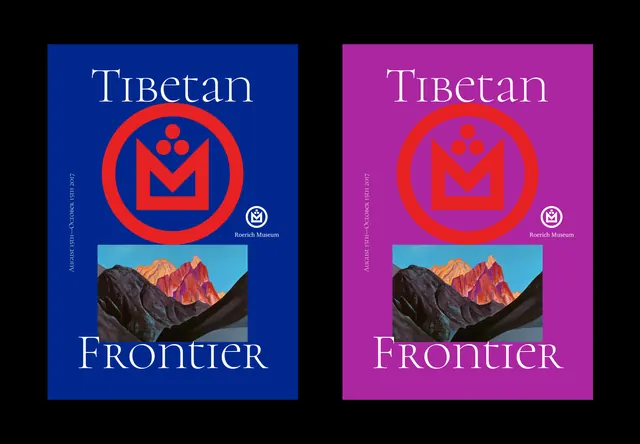 Roerich Museum Tibetan Frontier event posters, editorial, bold, vibrant