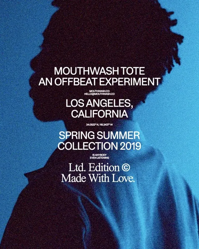 Mouthwash Tote Graphic, brutalist, photographic, high-contrast